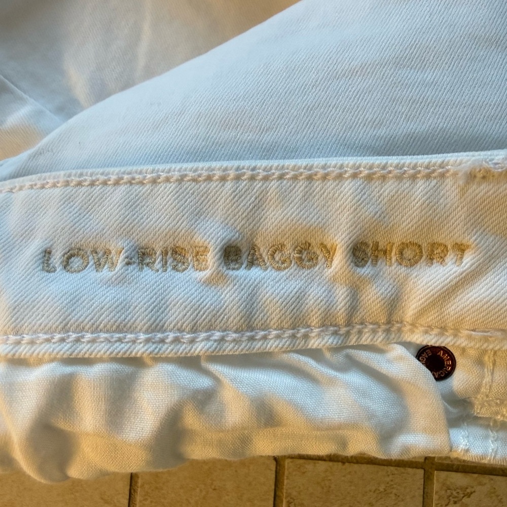 American Eagle 8” Dreamy Drape Stretch Low-Rise Baggy Jort, white, size 8 - Picture 7 of 9